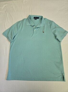 Polo Ralph Lauren Men's Polo Shirt Aqua Green Size L Classic Fit